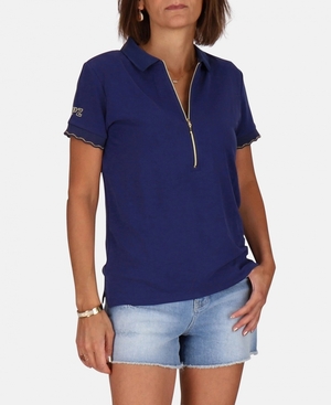 Chemise polo Les Tropeziennes CENTRALE Zip Closure Bleu Marine Femme|CGPM-54525916